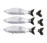 6.5 pollici Peso magnetico Non verniciato Glide Lure Esche da pesca Blank Trasparente Coda morbida Scivolo Swimbait Attrezzatura da pesca(3pcs Floating)