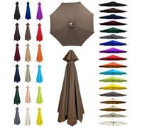 6.6-11.5 Ft Panno Di Ricambio Per Ombrellone Da Giardino 6 costole, Copertura per Ombrellone, Rechange Telo Per Ombrellone, Solo Tettoia, per mercati, ponti, giardino, cortile(Light Brown,6 ribs: 3.