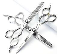 6/6.5/7 pollici forbici da parrucchiere 440c Alta durezza modello fine professionale salone parrucchiere taglio e diluizione acconciatura strumento di taglio (6 pollici 3 pezzi)