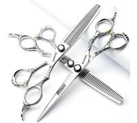 6/6.5/7 pollici forbici da parrucchiere 440c Alta durezza modello fine professionale salone parrucchiere taglio e diluizione acconciatura strumento di taglio (6.5 pollici 3 pezzi)