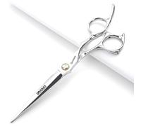 6/6.5 pollici Sharonds tagliacapelli, forbici giapponesi professionali 440C, forbici efficienti, forbici, pettine regolatore (Taglio piatto da 6.5 pollici)