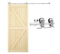 6,6FT/200 cm Hardware per Porta Scorrevole Kit in Acciaio Inox Accessori per Porte Scorrevoli Binario Set per Porta in Legno Singola