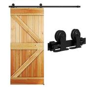 6.6FT/200CM Binario per Porta Scorrevole Kit Nero e Rustico Porta Scorrevole Kit Accessori per Porta Singola Scorrevole
