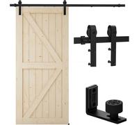6.6FT/200CM Binario per Porta Singola Scorrevole, Nero E Rustico Kit Accessori C