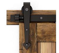 6.6FT/201cm Acciaio Scivolante Barn Wood Hardware Door Kit Nero Scorrevole Porta Closet Track Set, Set di appendiabiti a forma di cuore