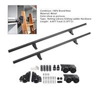 6.6FT Round Tube Rolling Library Sliding Ladder Hardware Kit with Brake Y T0