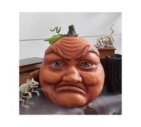 6.6inch Halloween Freak Pumpkin Decoration, Grotesque Expression Pumpkin Head Halloween Decoration