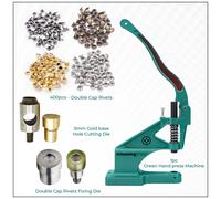 6/7/8/9 / 12/15mm Doppio Tappo Rivetto Fustelle + 3mm Foro Cutter Verde Set