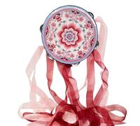 6/7/8 Pollici Tamburello Strumento Musicale Modello Dipinto Tamburelli per Adulti, Percussioni a Mano per Oggetti Di Scena, Accompagnamento Alla Danza(Pink,8 INCH_B)