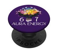 6 7 Aura Energy at 67 Aura Level 67% Funny Six Seven Meme 67 PopSockets PopGrip Adesivo