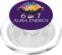 6 7 Aura Energy at 67 Aura Level 67% Funny Six Seven Meme 67 PopSockets PopGrip per MagSafe
