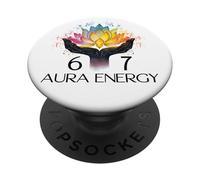 6 7 Aura Energy at 67 Aura Level 67% Six Seven Meme Funny 67 PopSockets PopGrip Adesivo