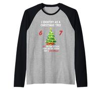 6 7 Identificare Come Un Albero di Natale Divertente Festa Umorismo Design Maglia con Maniche Raglan