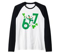 6 7 Leprechaun Bruh Festa di San Patrizio Lucky Irish Six Seven Maglia con Maniche Raglan