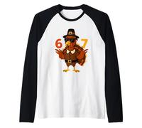 6-7 Mani del Tacchino del Ringraziamento 67 Meme Brainrot Six Seven Maglia con Maniche Raglan