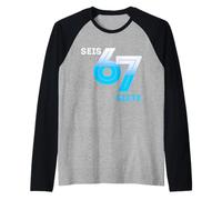 6 7 SEIS Sei geste Big Numbers Spagnolo Basketball Maglia con Maniche Raglan