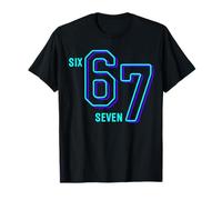 6 7 Six Seven geste Big Numbers Cool Carattere Basketball Maglietta