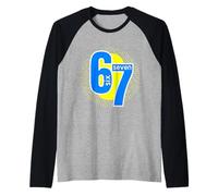 6 7 Six Seven geste Big Numbers Sole Sport Basketball Maglia con Maniche Raglan
