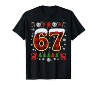 6 7 Six Seven Meme Red Plaid Christmas Gen Alpha Slang Maglietta