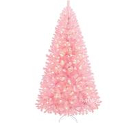 6/7ft Artificiale Rosa Pino di Natale Vacanze Capodanno Albero di Natale Decorazione per feste con treppiede in metallo 818 Punte di rami Riutilizzabili