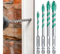 6/8/10/12mm Dente per sega a 4 lame Punta da trapano eccentrica Spirali Punte da perforazione a secco ad alta velocità Set Alta durezza Foratura di metalli in calcestruzzo