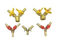 6 8 10 12mm Hose Barb Y Type Three 3 Way Brass Shut Off Ball Valve Pipe Fitting Connector Adapter For Fuel Gas Water Oil Air(8mm Female)