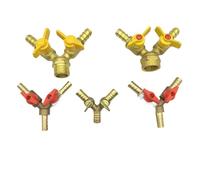 6 8 10 12mm Raccordo for tubo flessibile a Y Tipo a tre vie Valvola a sfera di intercettazione in ottone Raccordo for tubo Adattatore for carburante Gas Acqua Olio Aria(10mm Female)