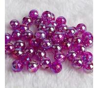 6 8 10mm 50-100 pezzi Perline rotonde acriliche colorate Mix di colori arcobaleno Perline distanziatrici sciolte per la creazione di gioielli Bracciale fai da te - Viola scuro - 8 mm circa 50 pezzi