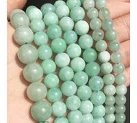 6 8 10mm Perline di pietra sciolte peridoto verde Perline distanziatrici rotonde lisce per gioielli Fai da te Braccialetti Orecchini Accessori -Giada birmana verde,12mm (circa 28 pezzi)