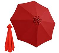 6/8 Stecche Tettoia Di Ricambio Per Ombrellone, Impermeabile Protezione Solare Non Sbiadisce, 2.3/2.5m Poliestere Sostituzione Del Tessuto Dellombrello Per Cortile Spiaggia Piscina(Red,2M/8Ribs)