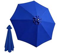 6/8 Stecche Tettoia Di Ricambio Per Ombrellone, Impermeabile Protezione Solare Non Sbiadisce, 2.3/2.5m Poliestere Sostituzione Del Tessuto Dellombrello Per Cortile Spiaggia Piscina(Blue,3M/6Ribs)
