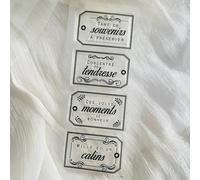 6,9 x 15,91 cm etichetta scatola banner con parola francese trasparente silicone trasparente timbro sigillo per scrapbooking album fotografico, decorazione fai da te scrapbooking forniture