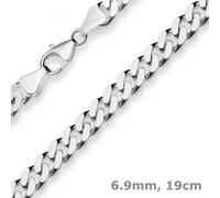 6,9mm Bracciale Collana Maglia Grumetta Braccialetti Di 925 Argento Rodiato 19cm