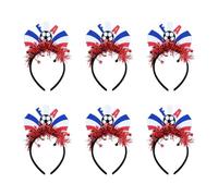 6 accessori per capelli per festival di calcio, vari temi, per tifosi entusiasti, stadio, feste