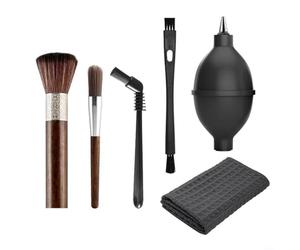 6 accessori per la pulizia del caffè espresso, tra cui spazzole in nylon, spazzole in legno, soffiatore d'aria e asciugamano a nido d'ape per la manutenzione e la cura del macinino