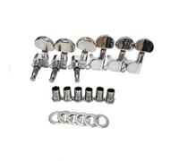6 Accordature Per Chitarra Folk Tubi Semitondi Grandi In Lega Completamente Chiusi Meccaniche Autobloccanti(Silver)