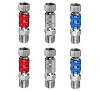 6 adattatori per aerografo, adattatori per connettore per aerografo da 1/8", adattatori maschio e connettori femmina, connettore di accoppiamento a sgancio rapido per compressore d'aria tubo aerografo