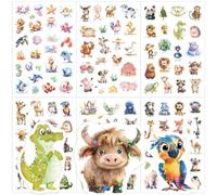 6 adesivi con glitter per bambini, con effetto glitter per animali, adesivi olografici per skateboard, caschi, bottiglie d'acqua, tablet, borse per la scuola, frigoriferi, biciclette, piani da tavolo