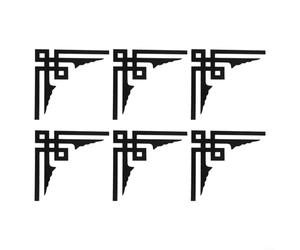 6 adesivi da parete a specchio in acrilico, progettati per decorare armadi e stanze, forma diagonale per migliorare la distribuzione della luce e l'illusione dello spazio (nero)