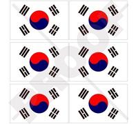 6 adesivi in vinile con bandiera della Corea del Sud, Daehan Minguk, coreano, 40 mm