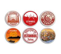 6 adesivi in vinile Istanbul da 10 cm - Turchia Country City Travel Map Flag Vacanze Bagagli Design Regalo #78839