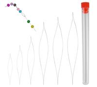6 aghi per perline, aghi per perline, aghi per perle, aghi per perline grandi, aghi da cucito in acciaio inox, aghi per perline per artigianato e gioielli