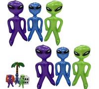6 alieni gonfiabili, alieni gonfiabili, alieni gonfiabili, (2 blu, 2 verdi, 2 viola), alieni esplosivi da 45 cm, per feste di Halloween ed eventi a tema, decorazioni divertenti