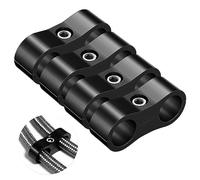 -6 AN Hose Separator Clamp - Fuel line Mounting Clamps,Aluminum Hose Fitting Adapter, Great for 3/8 Fuel Hose, Oil Line, Brake Line, Water Pipe and Gas Line,4 pc/Pack,Black