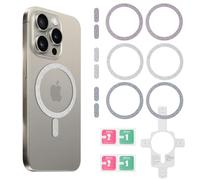 6 anelli magnetici, anello magnetico per cellulare con 3 strumenti ausiliari, adesivo magnetico per anello Magsafe (colore perline)