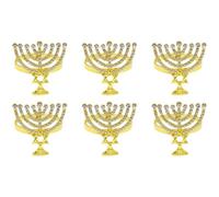 6 Anelli per Tovaglioli di Hanukkah, Porta Tovaglioli per Hanukkah, Chanukkah, Pasqua, Festa Ebraica, Decorazione Tavola
