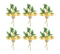 6 anelli per tovagliolo, per decorazione in stile lily-verde