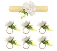 6 anelli portatovaglioli con fiori di seta, con chiusura a farfalla, per matrimonio, comunione, compleanno, Natale, banchetto, decorazione da tavolo