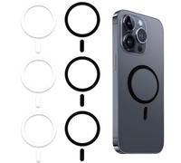 6 Anello Adesivo Metallo per Android/iPhone, Anelli Magnetici per la Ricarica Wireless Compatibile con i Cellulari MagSafe Accessori Universale Sottile Kit di Conversione Magnetica (3 Nero & 3 Bianco)