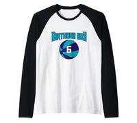6 anni Compleanno Carolina del Nord Ragazzo Basket Atletico Maglia con Maniche Raglan